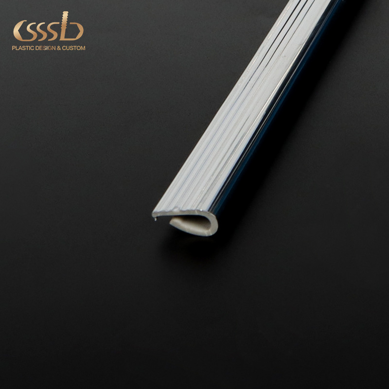定 制PVC卡条挤出塑料异型材工具箱柜子拉手配件C型表面覆膜装饰
