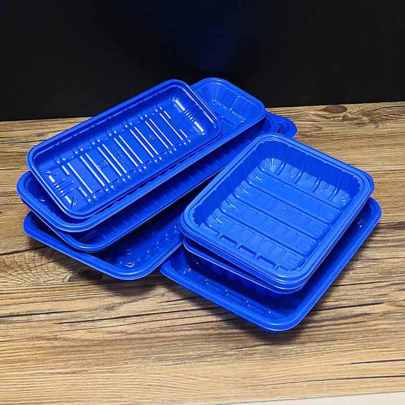 一次性托盘彩色生鲜肉类食品包装盒蔬菜打包海鲜长方形塑料盒加厚|ru