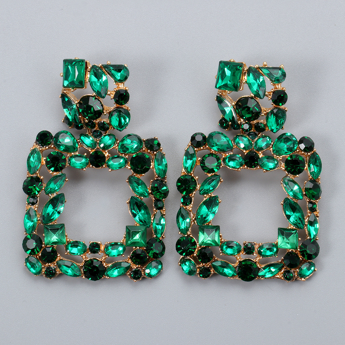 Inlaid Full Diamond Earrings display picture 9