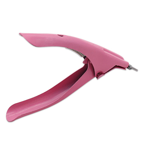 Manufacturer wholesale nail art nail clippers stainless steel pink manicure tools U-shaped manicure straight scissors