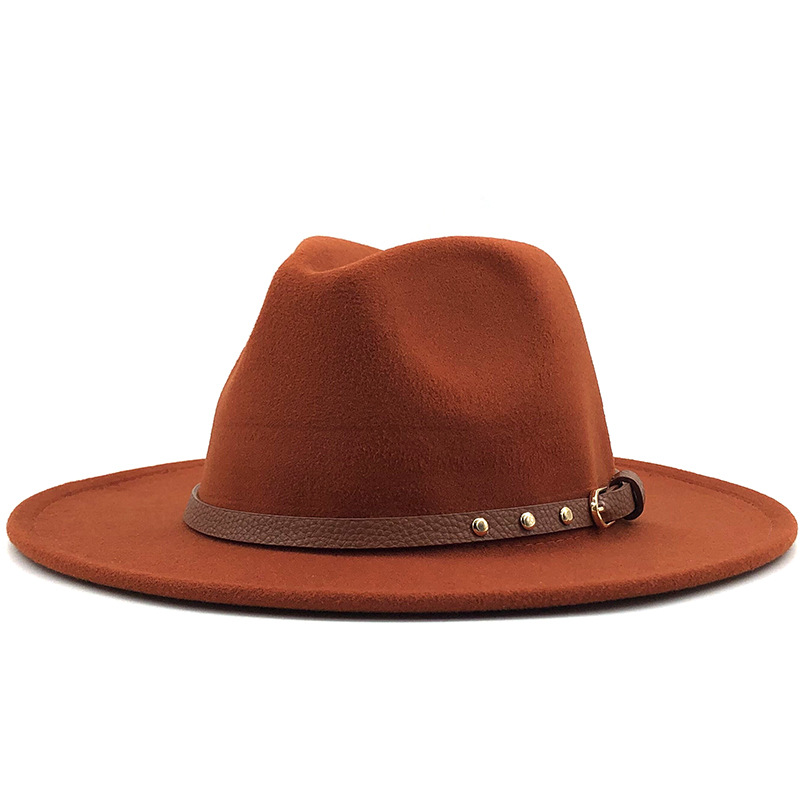 Housewarming, Anniversary, Business, Wedding, Travel, Birthday, Festival Occasion British Jazz Autumn And Winter New Woolen Simple Wool Felt Big Flat-brimmed Hats