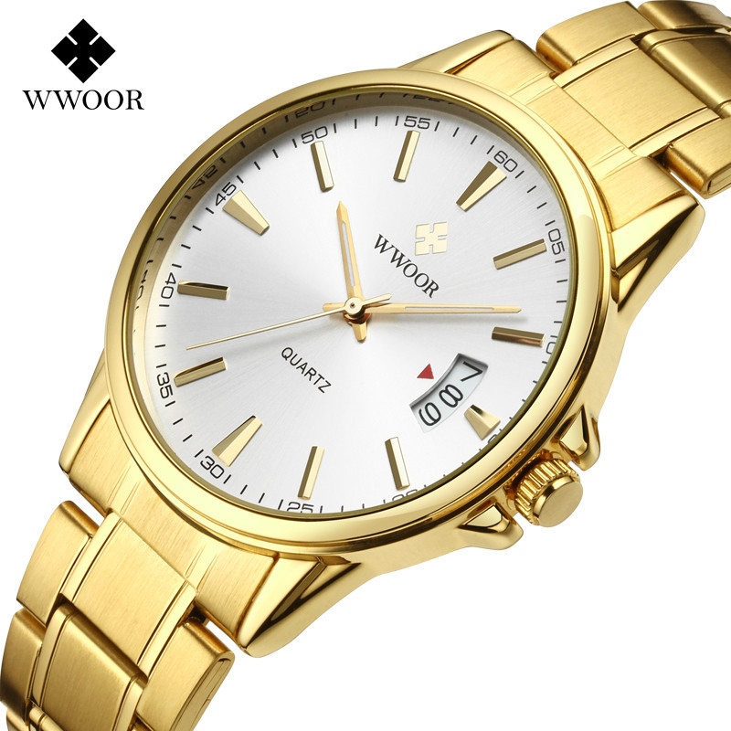 WWOOR sosteniendo amor nuevo reloj de cuarzo de negocios de los hombres calendario impermeable reloj redondo cabeza casual Bowl Watch 8833