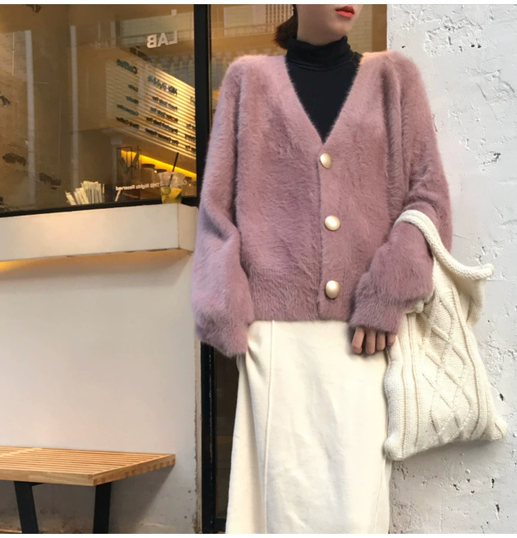 Куртка-кардиган из бархата с V-образным вырезом, Oversized, женская, короткая осенняя куртка, размер в одном (обхват груди 108 см)