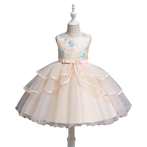Cross-border new children's dress princess dress flower child wedding dress evening dress girl child ballon dress traffic promotion item
