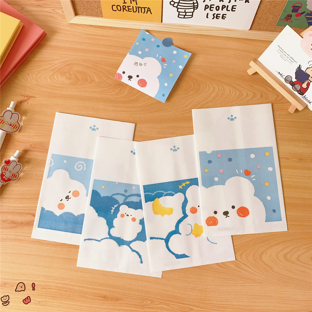 Cute Simple Paper Storage Bag Cartoon Cloud Bear Mini Paper Bag display picture 3