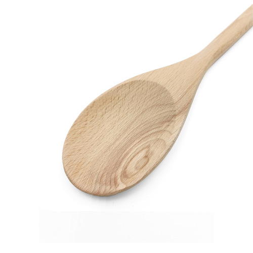 Unpainted wooden spoon, beech wood straight handle mixing spoon, baking spoon, soup pot cooking environmentally friendly wooden spoon