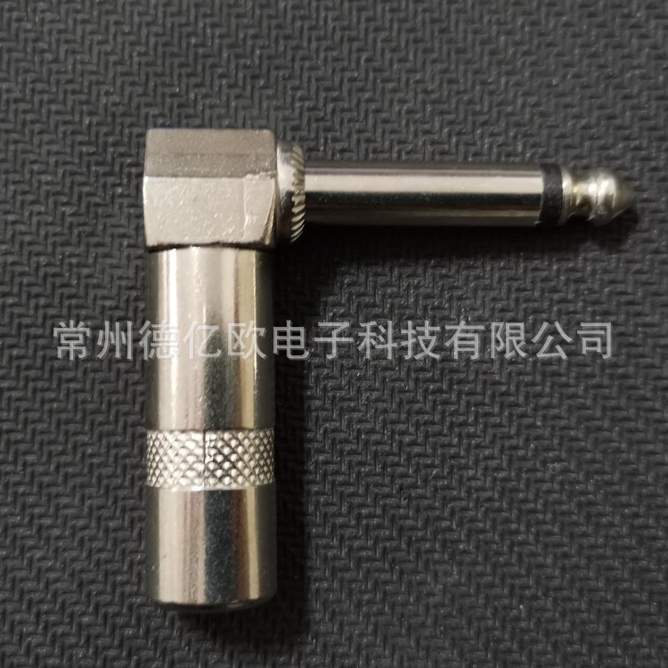 金属90度直角L型6.3公二芯音响麦克风音箱音响插头 话筒连接插头