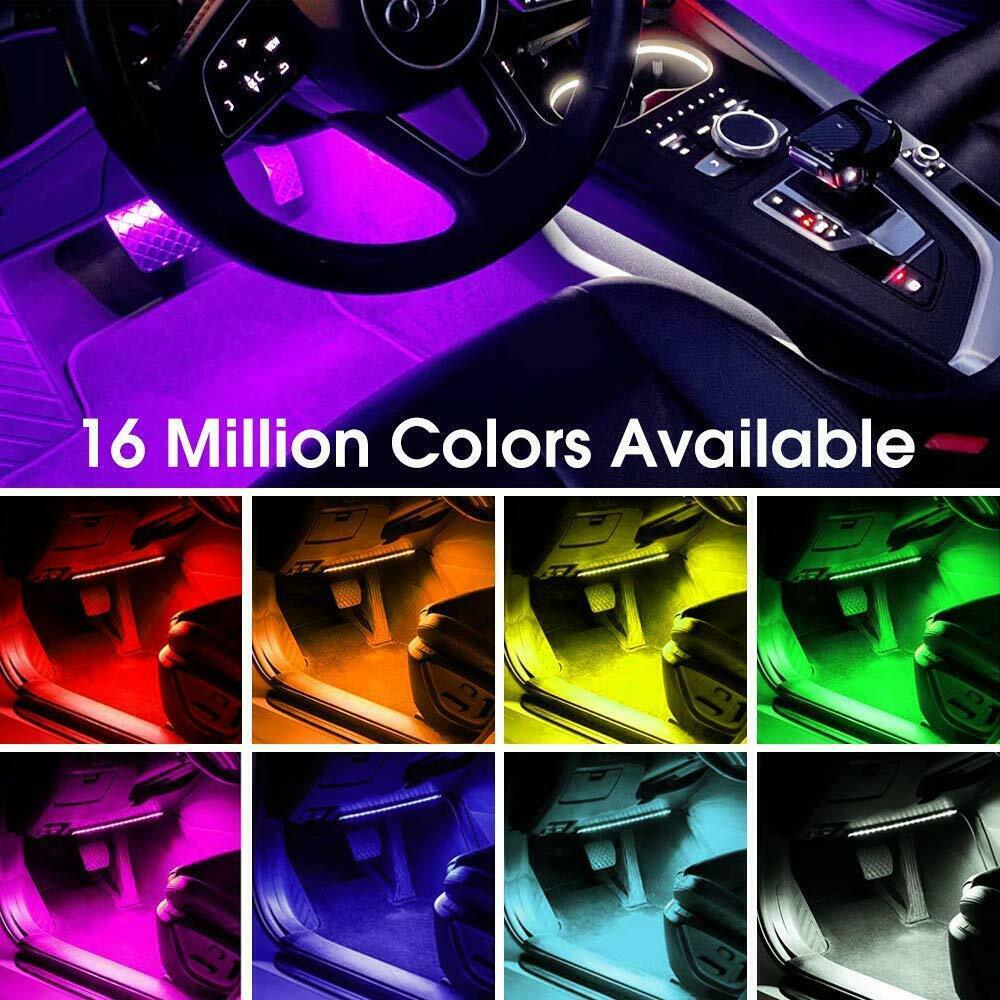 Auto luz de atmósfera APP de control de un remolque cuatro 5050 12SMD lámpara de pie colorida luz de atmósfera de control de voz 48SMD