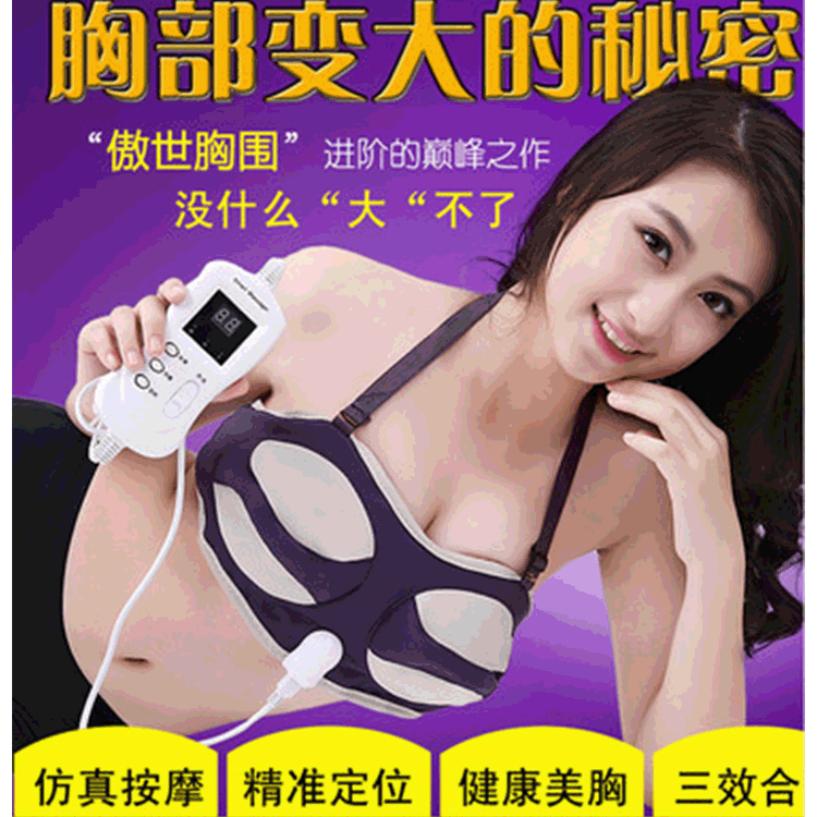 厂家直供电动胸部按摩器 家用震动加热美胸宝 乳房下垂按摩美胸仪|ms