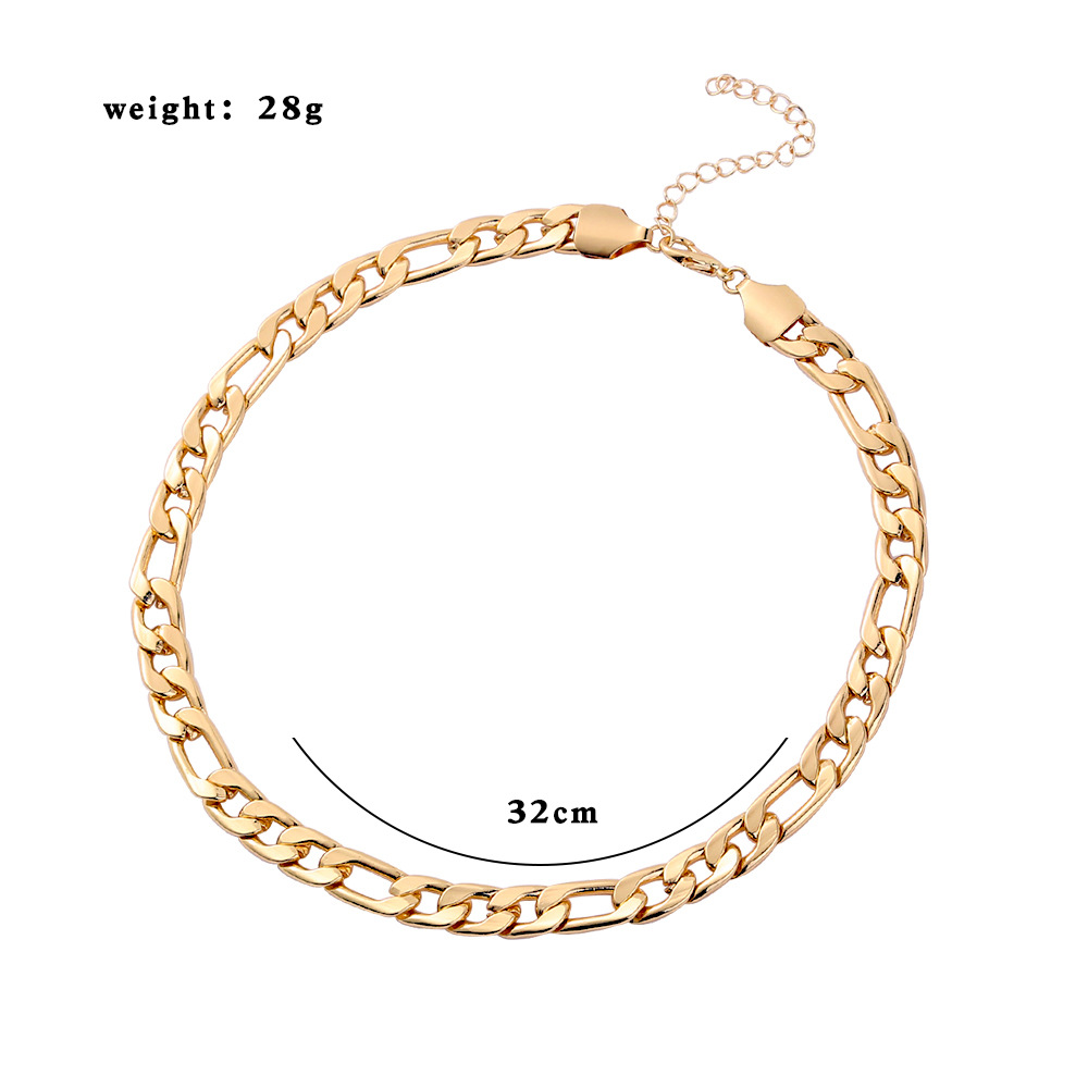 lady personality trend single-layer card copper necklace