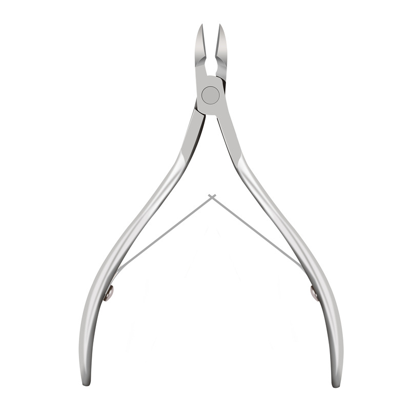 Suministro transfronterizo manicura Acero inoxidable doble tenedor Tarjeta blanca piel muerta tijeras cortauñas manicura cuidado peeling herramienta traje