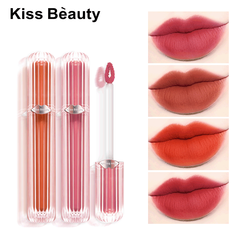 kiss beauty跨境專供梅子色啞光唇釉唇彩滋潤保濕不沾杯液體口紅