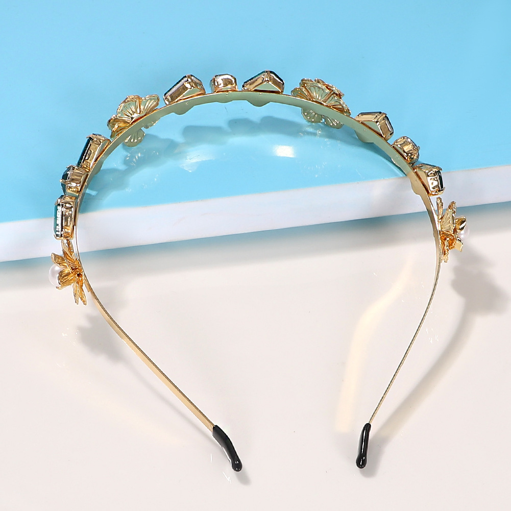 New Geometric Round Baguette Rose Flower  Headband Wholesale Nihaojewelry display picture 6