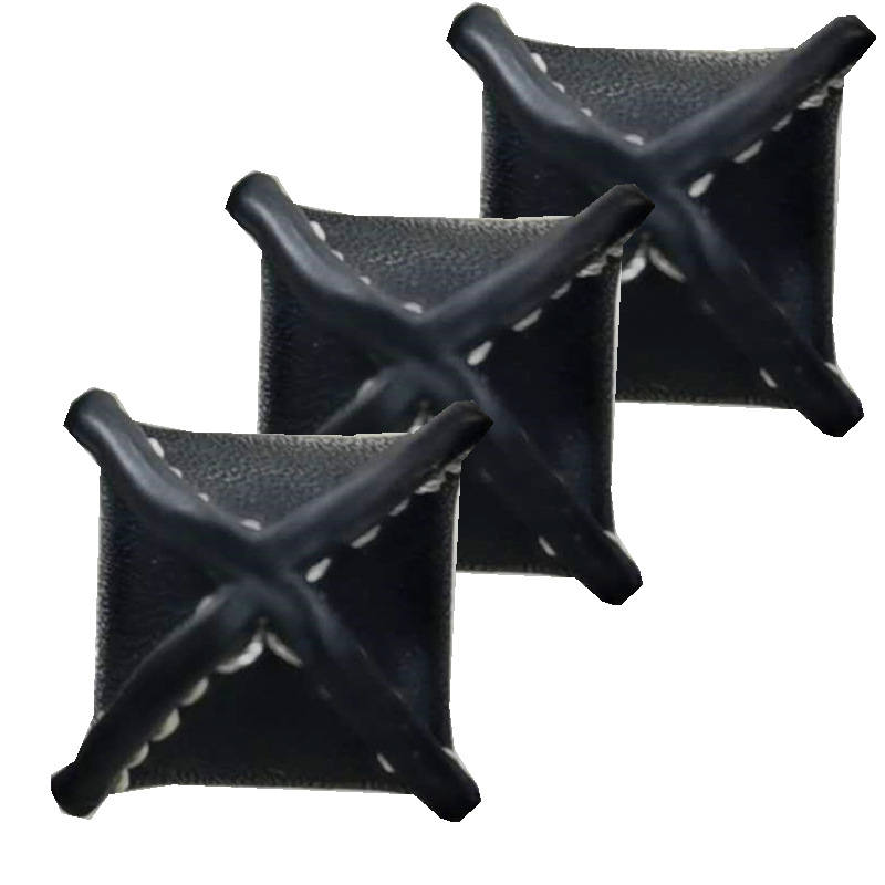 源頭廠家生産精致黑色牛皮高檔皮扣手縫四角大衣真皮紐扣現貨批發