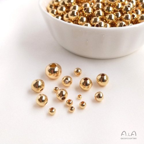 American 14k gold beads color-preserving glossy loose beads diy handmade beading accessories jewelry materials manufacturer direct supply