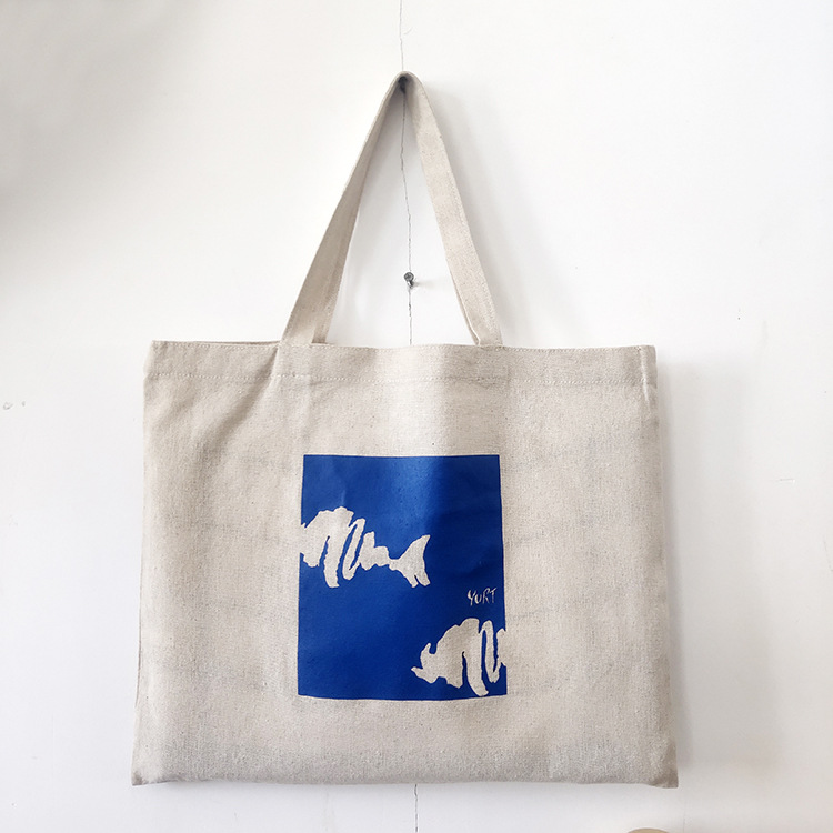 外贸透气文艺单肩棉麻布包轻便帆布包学生补课休闲大容量亚麻包