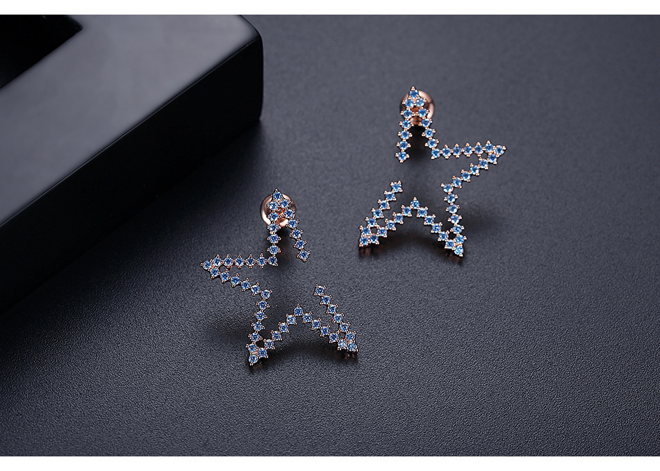 Korean Copper Inlaid Zircon Earrings Fashion One-piece Hair Earrings Wholesale Nihaojewelry display picture 6