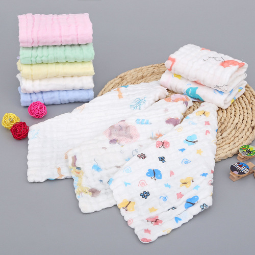 6-layer baby towel pleated square towel 30*30cm small towel baby face towel gauze manufacturer direct sale