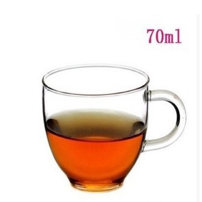 Taza de té de vidrio de doble capa aislada pequeña taza de té de hogar mini con mango Mark Taza de tamaño pequeño taza de té pequeña