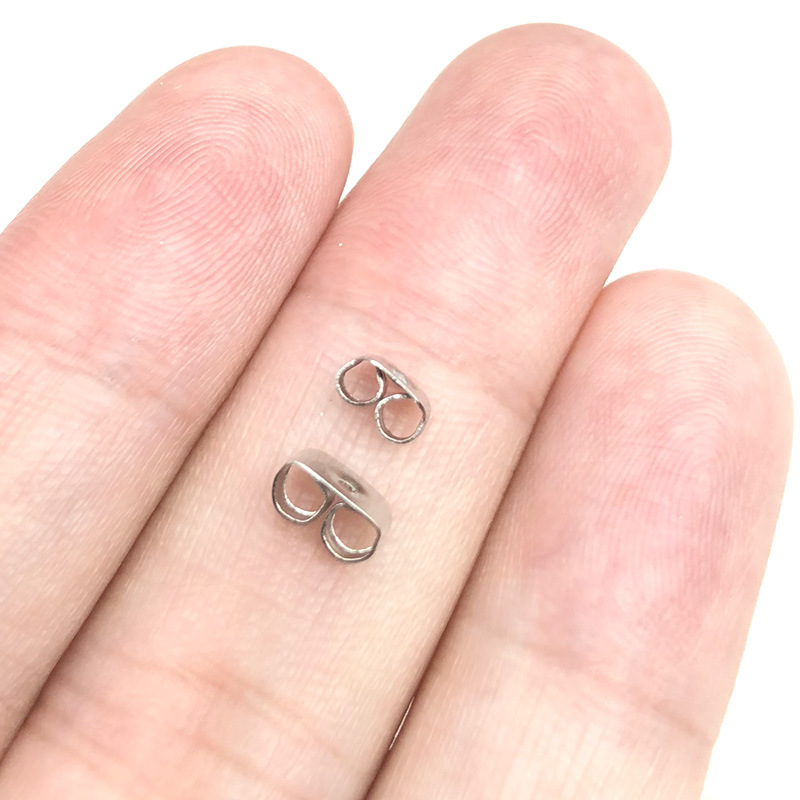 100 PCS/Package Quantity Metal Material 100 PCS/Package 5*3.5mm 6*4.5mm Metal Solid Color Ear Nuts