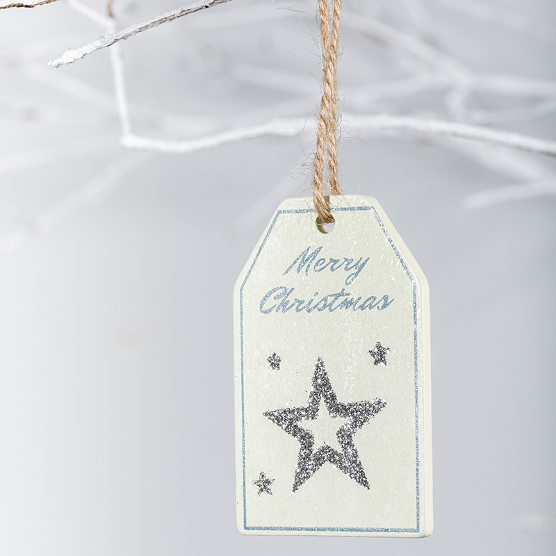 Navidad alce de pentacos oro plata madera pequeña tarjeta colgante decoración de regalos de Navidad marcadores clips colgante