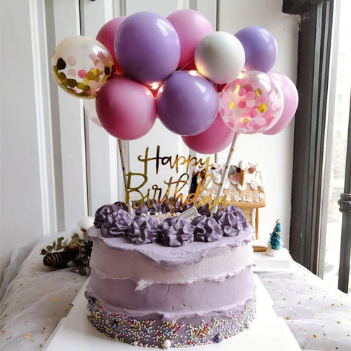 Cross-border new latex 5-inch sequin balloon cake insert decoration birthday party dessert table baking decoration