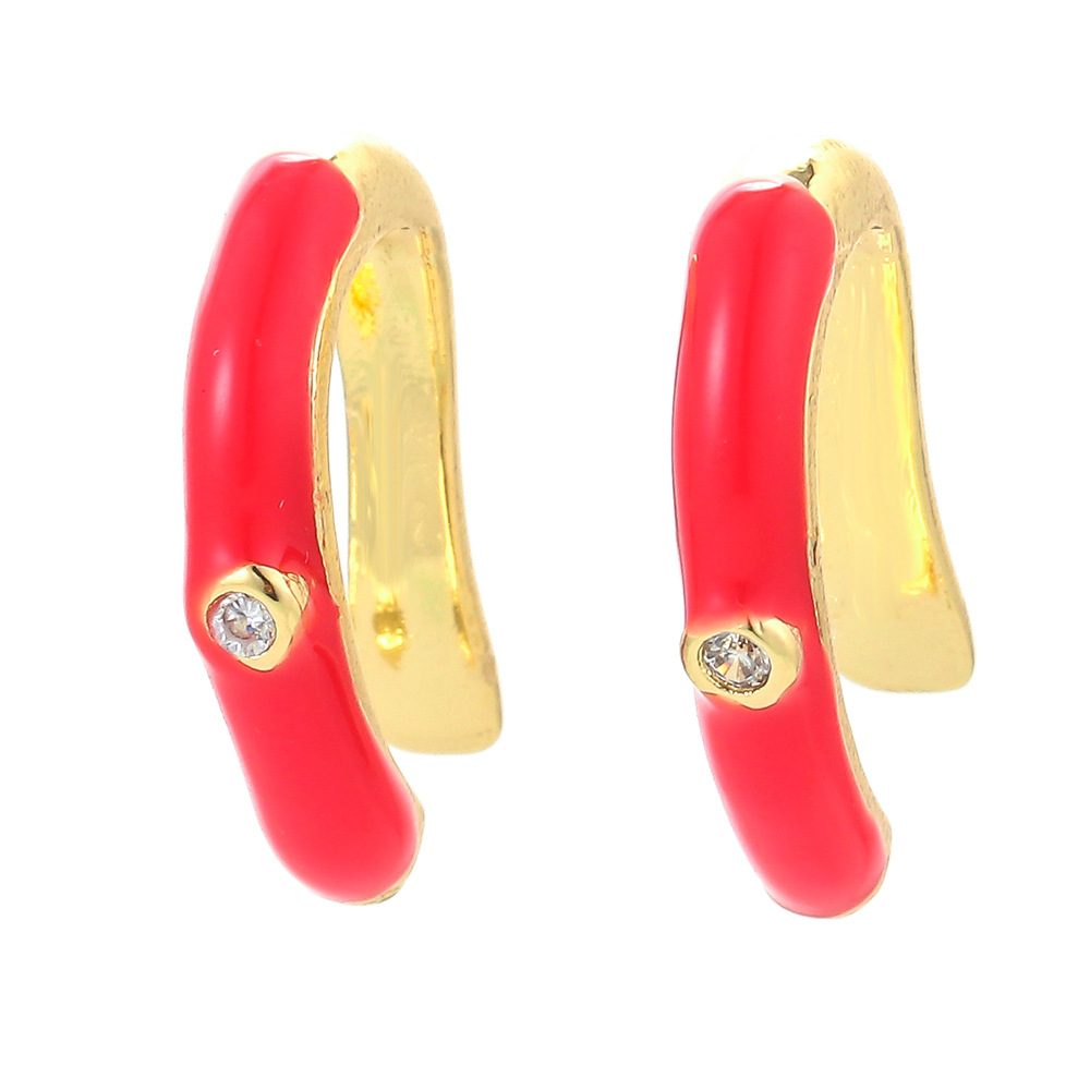 2g Weight Earrings Classification Korean Paint Dripping U-shaped Earless Copper Ear Bone Clip
