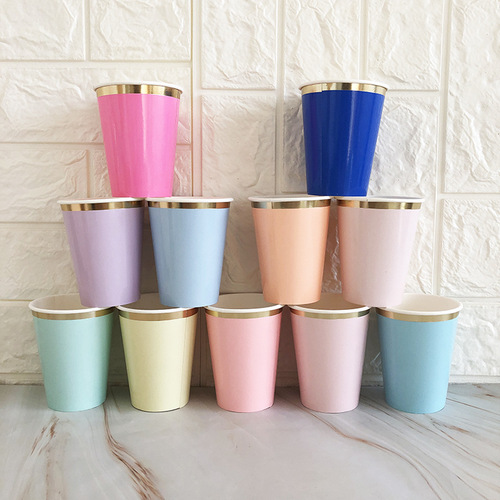 Party disposable paper cups colorful thick coffee cups cold drink cups cake cups eco-friendly material children household