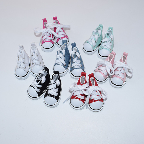 20CM cotton doll shoes 6 points BJD doll casual shoes 5CM small mini canvas shoes doll shoes