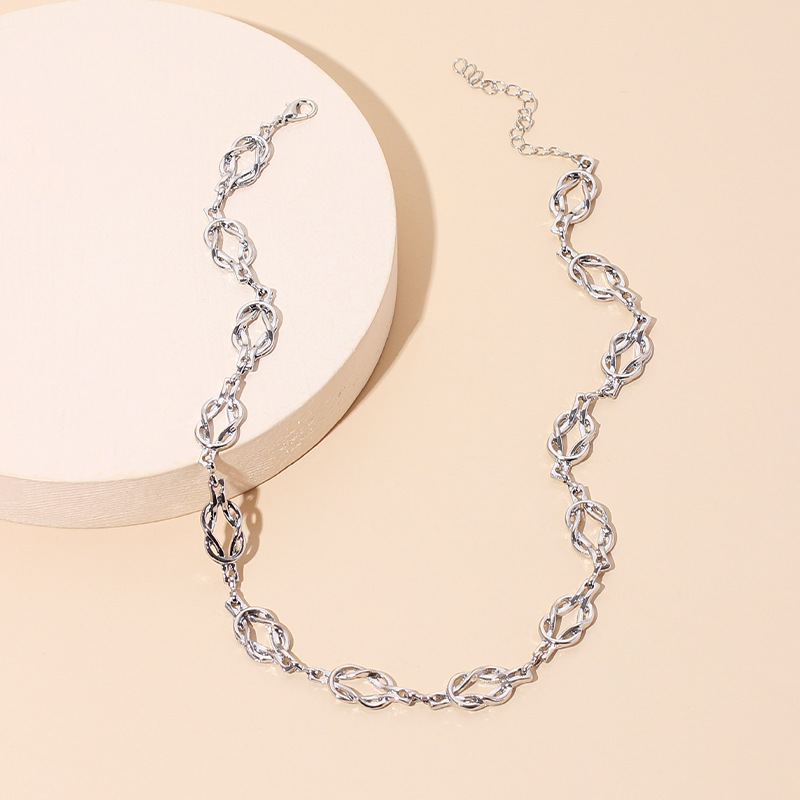 25g Weight Necklace Classification Wedding, Travel Occasion Women'S Gender Gold, Silver Color Simple New  Knot Necklace 6