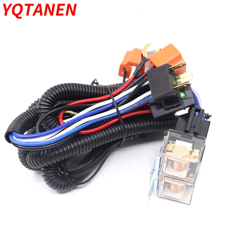 H4汽车大灯增亮器 加强线束组 改装大灯 远近光增光  2灯/4灯|ms