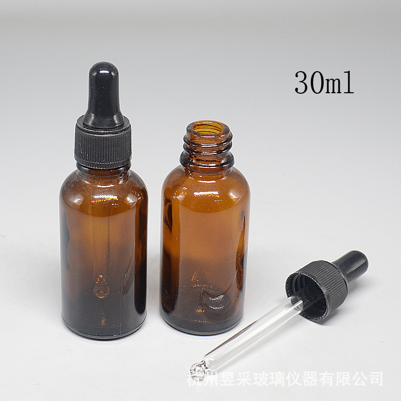 厂家直供30ml 滴管玻璃瓶 棕色精油瓶 管制玻璃瓶 茶色分装空瓶|ms