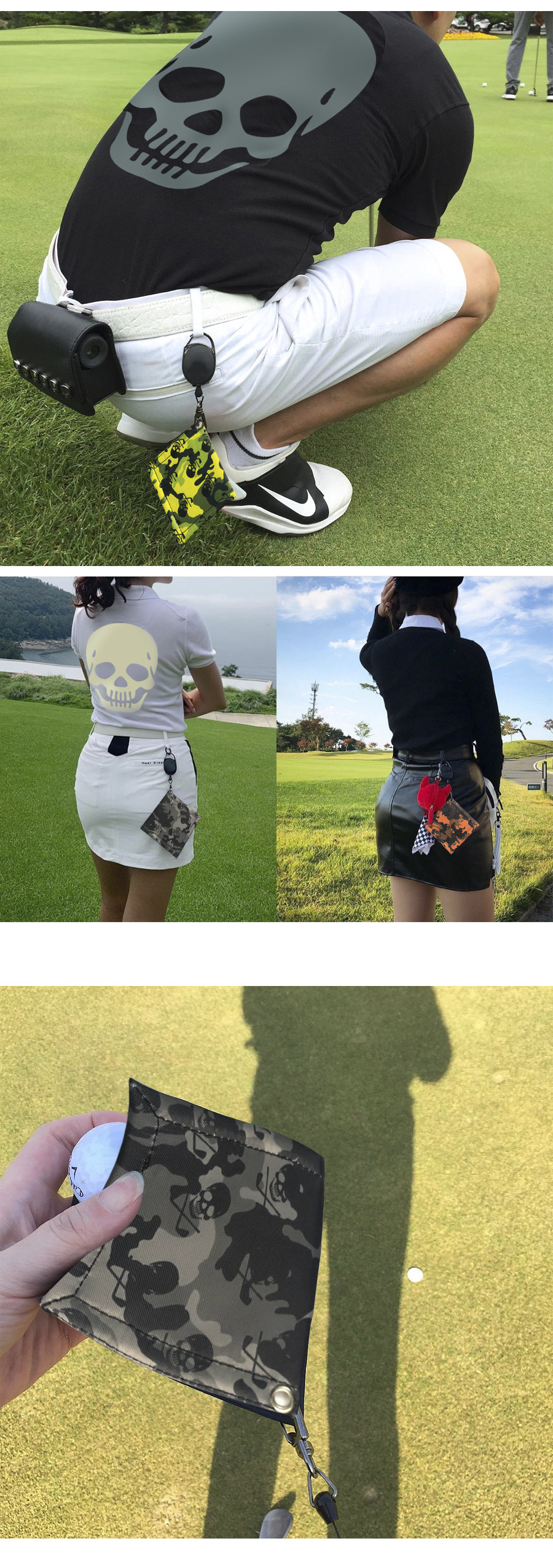 Korean Skull Microfiber Double-sided Velvet Golf Ball Wipes display picture 6