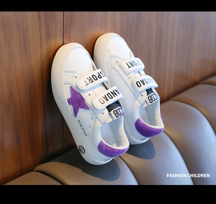 Chaussures blanches pour enfants, baskets sales, décontractées, étoiles, respirantes, pour garçons et filles, nouvelle collection automne 2024_voghion.com