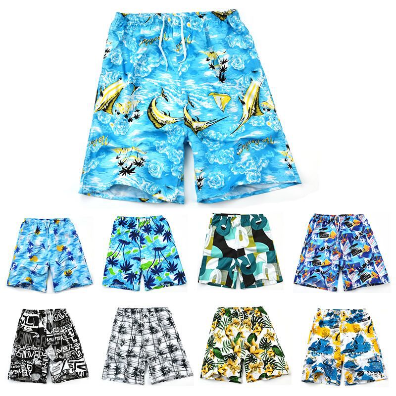 Cross-border new color beach pants quick-drying printed shorts men's casual sports five-point pants loose large size pants