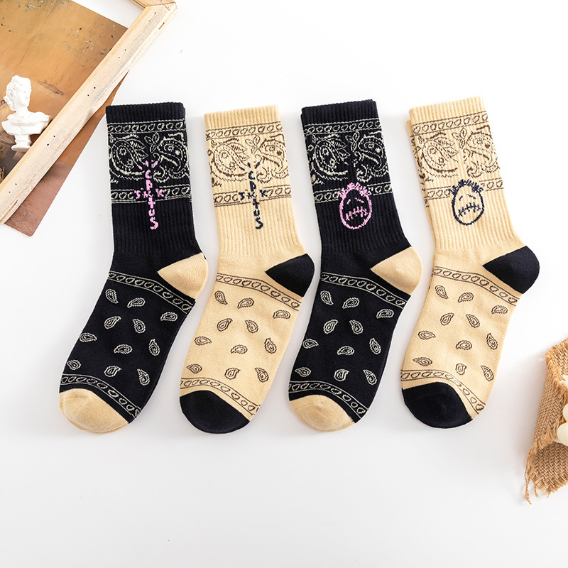 Air Force No. 1 Sneakers Barb Grimace High-top Cashew Flower Brand Socks Men's and Women's Sports Fashionable Socks