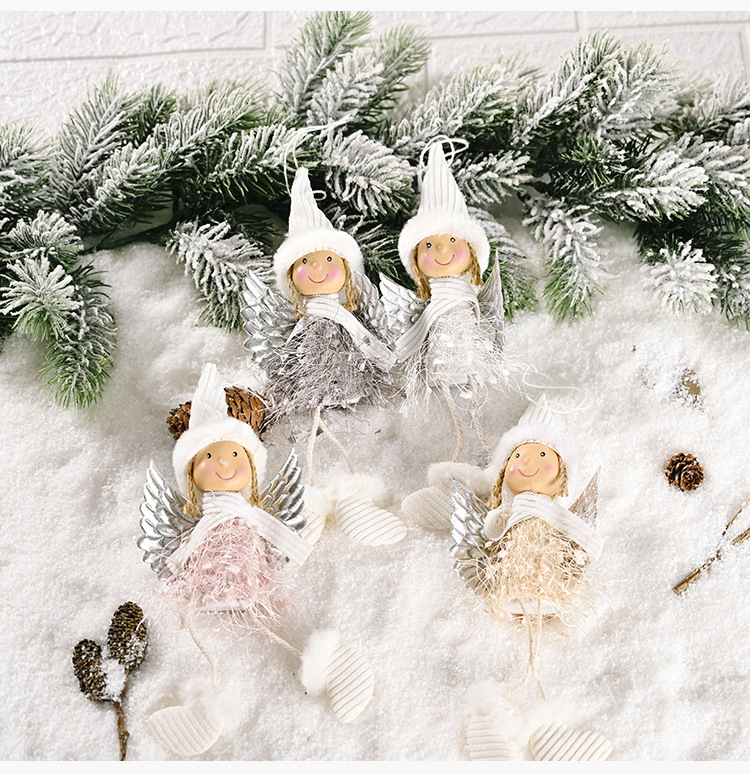 New Christmas Decoration Supplies Fluffy Wings Girl Pendant display picture 7