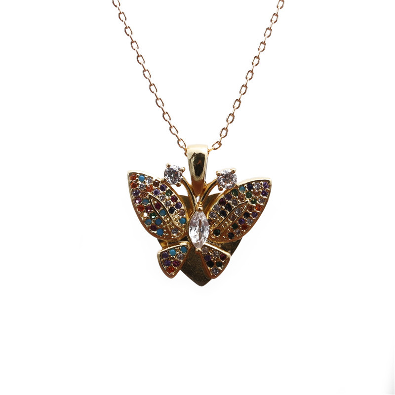 Zirconium Butterfly Necklace display picture 2