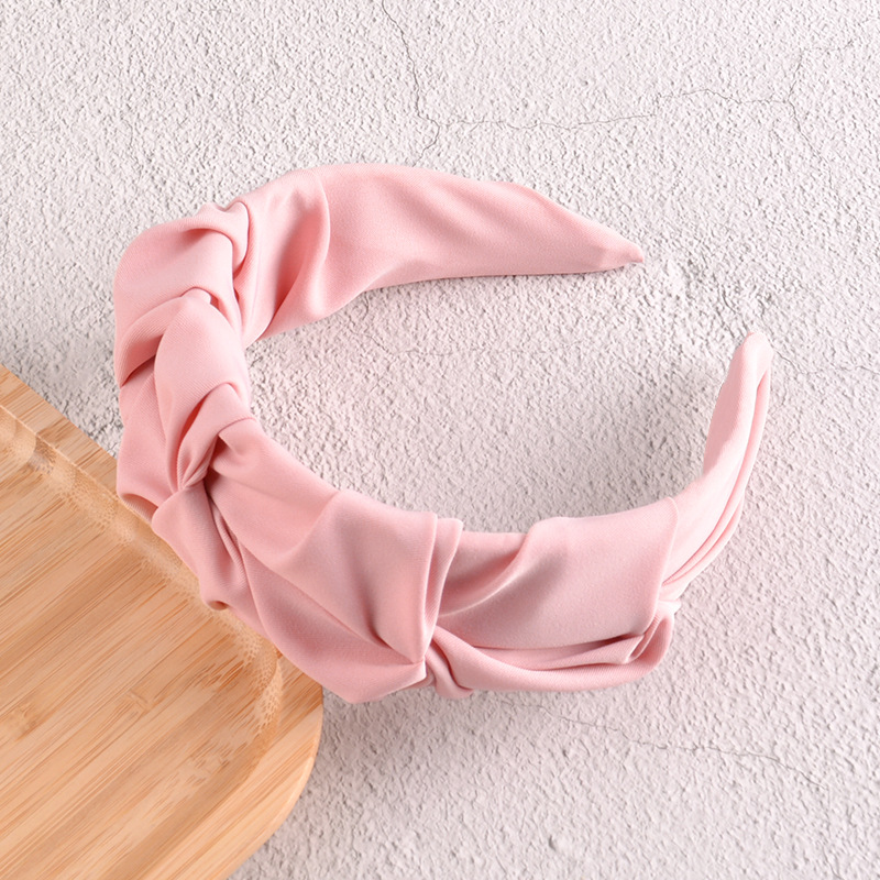 Fabric Pleated Solid Color Headband display picture 8