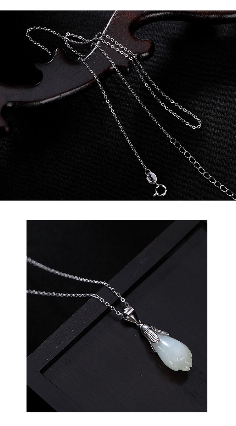 Dây chuyền bạc 925 hình chữ O đơn giản, phong cách Âu Mỹ, dây xương đòn unisex — 46CM chi tiết 3