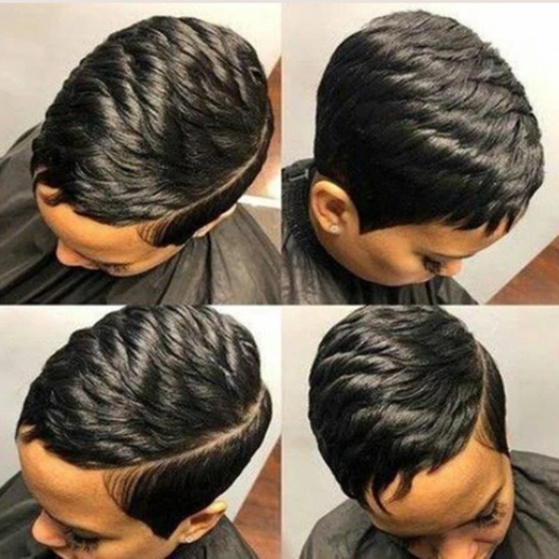 Foreign trade new African black short hair trend straight hair fluffy wig chemical fiber hair a generation of manufacturers wholesale