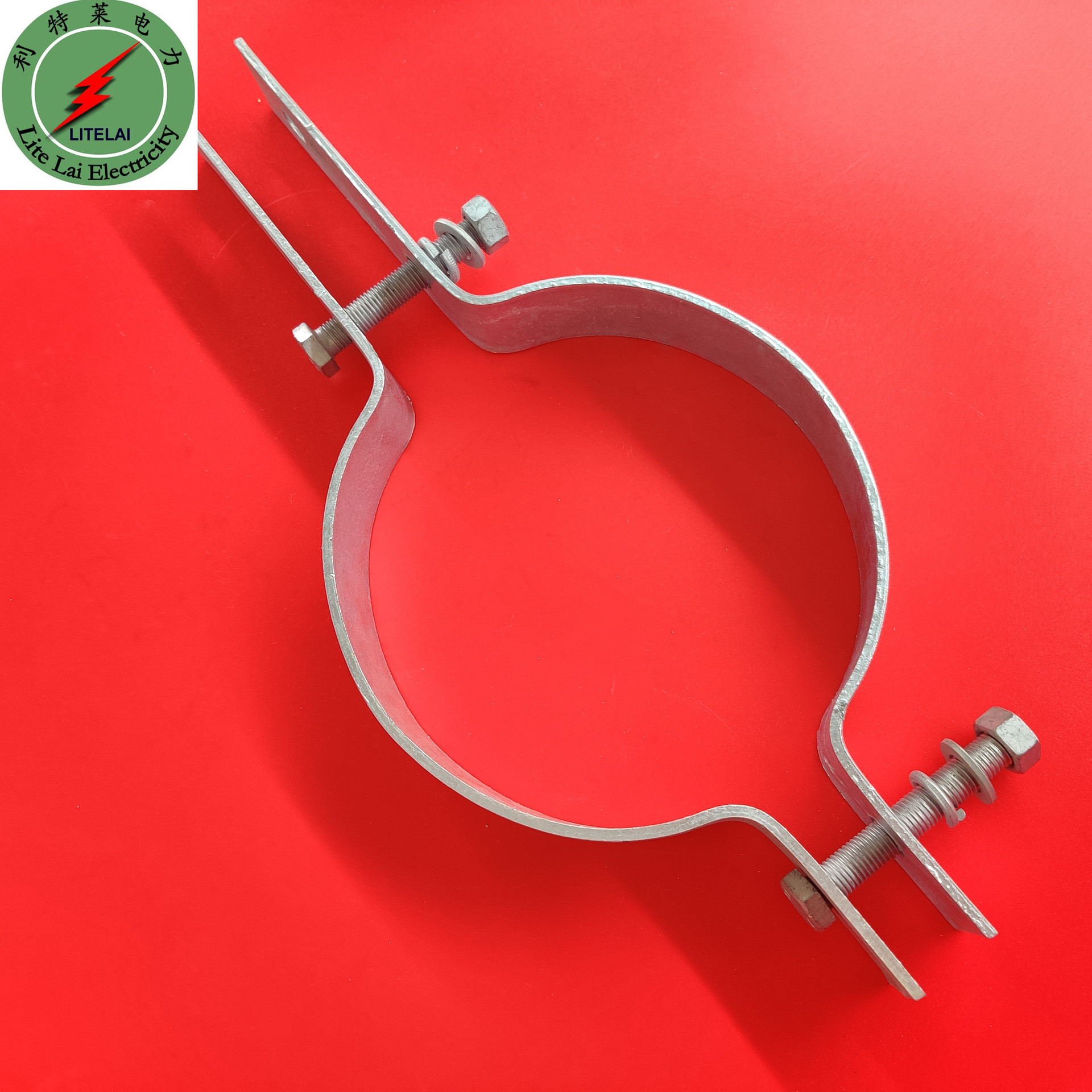 杆用抱箍 卡箍 热镀锌金具 钢管夹具 双长尾抱箍供应厂家