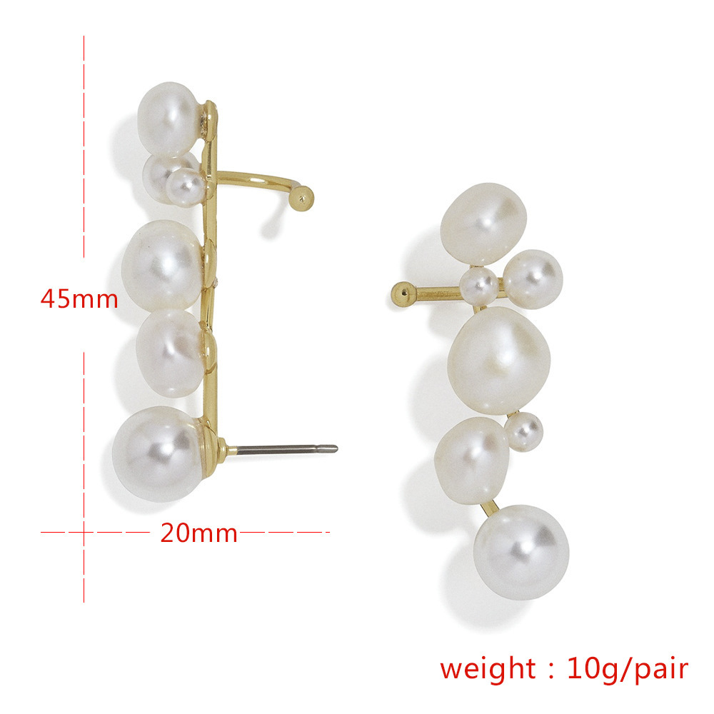 Steamed Bun Pearl Alloy Earrings Creative Popular Ear Clip Set Wholesale Nihaojewelry display picture 1