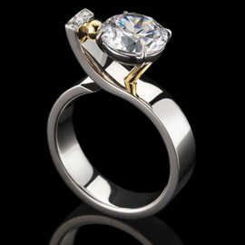 随欧 美镀时尚18k黄金分色订婚指环 典雅镶嵌仿真钻石开口戒指