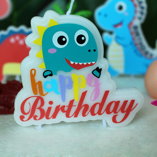 Copyright New Forest Dinosaur Candle Baked Cake Cartoon Tyrannosaurus Rex Brachiosaurus Paraffin Birthday Letter Candle
