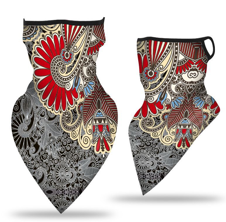 Oído-colgando triángulo bufanda hielo malla de seda máscara transpirable cuello cubierta al aire libre equitación pesca a prueba de viento protector solar cara toalla bufanda