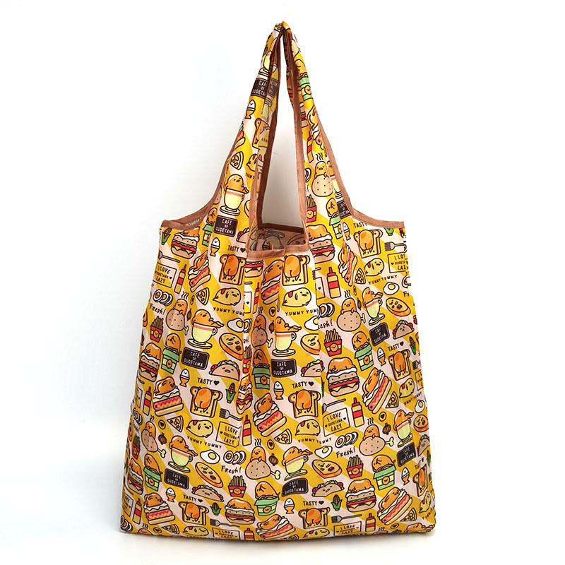 Bolso de compras de supermercado mediano de dibujos animados bolso verde bolso de moda bolso de compras plegable Portátil Bolsa de nylon impermeable image 68