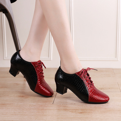 professional dance shoes women head leather stone soft sole Chacha Rumba latin jazz dance shoes