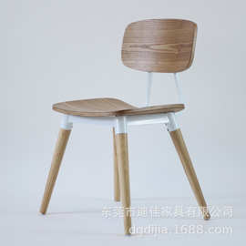 北欧简约水曲柳餐椅时尚创意铁艺餐桌椅子休闲家用靠背个性椅