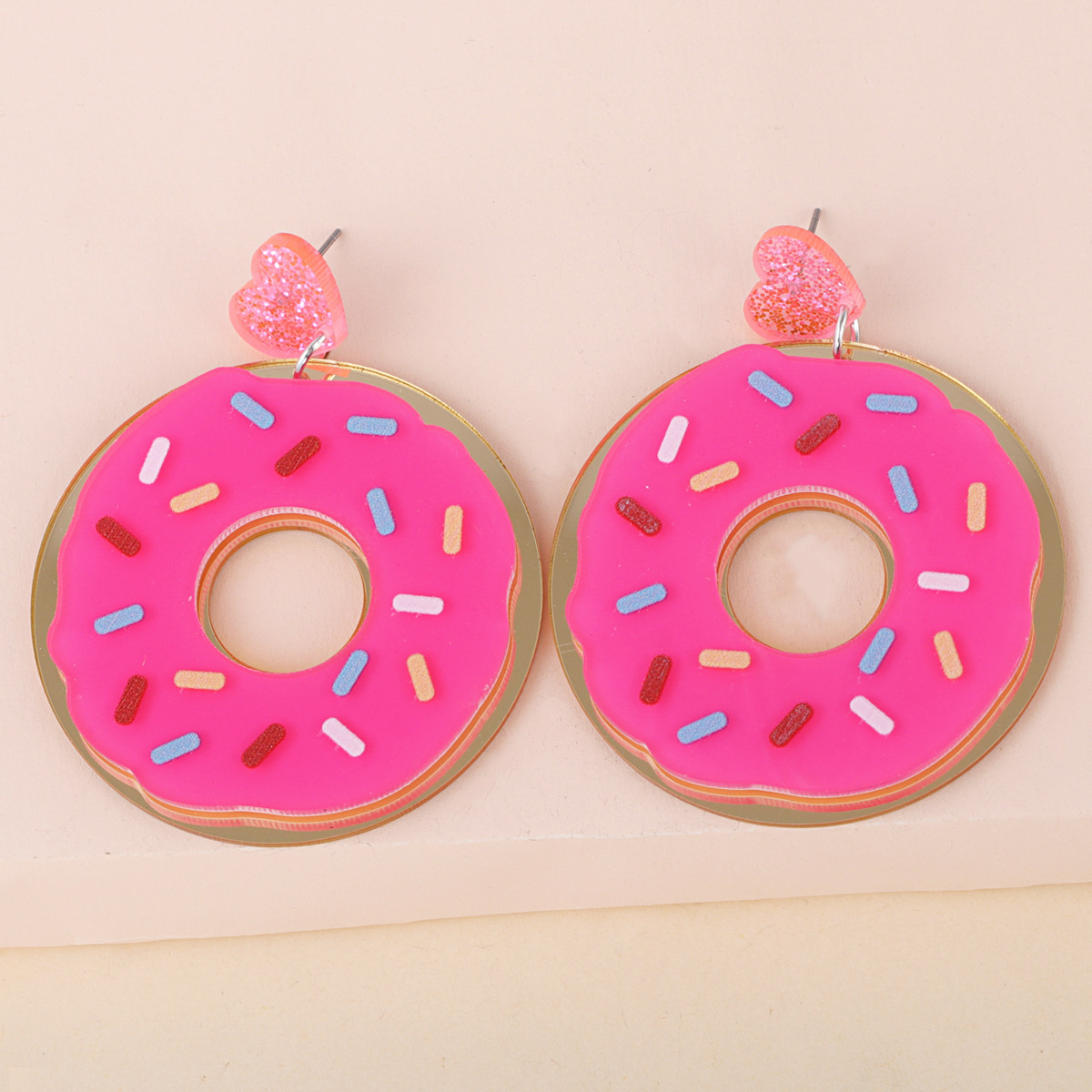 Exaggerated Cute Donut Food Long Earrings display picture 3